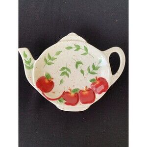 Vintage Tea Bag Holder JKL  Apples and Leaves